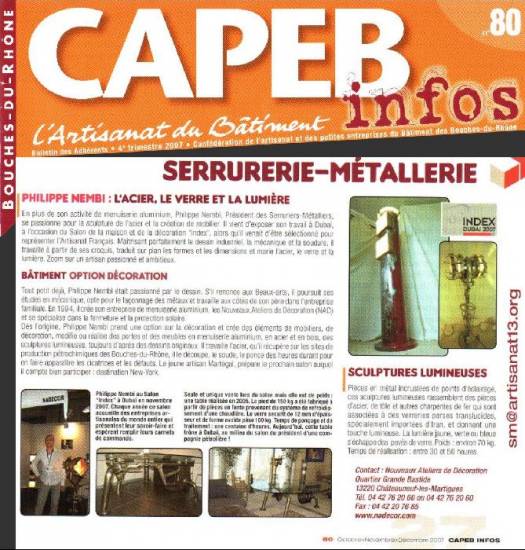 CAPEB Infos - l'Artisanat du Bâtiment - 4ème trimestre 2007 - Bouches-du-Rhône